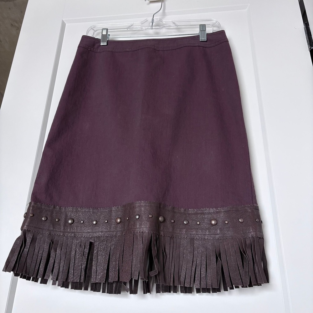 Western Fringe Skirt w/ Studded Hem | 90s Dark Western • Fantasy | 6/8